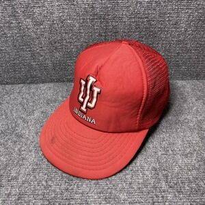 Indiana Hoosiers Hat Cap Snap Back Mens One Size Red NCAA College Trucker Mesh